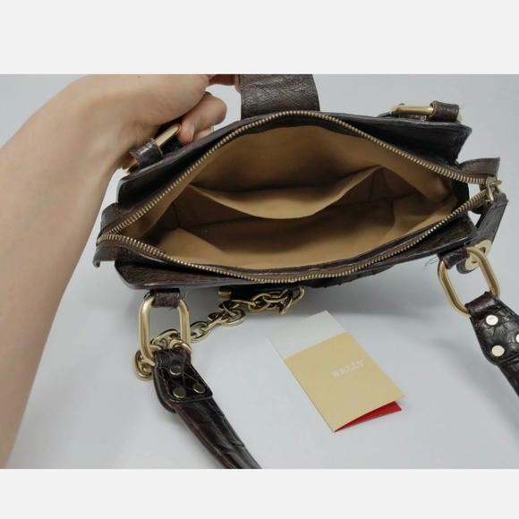 100% AUTHENTIC BALLY Brown Ostrich Leather Handbag - Limited Edition - Picture 5 of 12